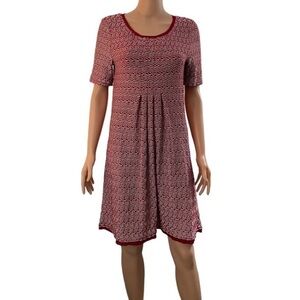 Red and White Patterned Dress